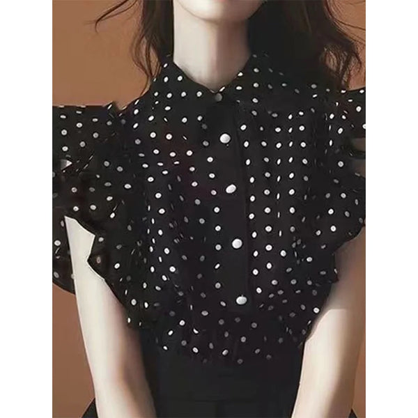 Harlow Polka Dot Short-Sleeve Blouse One-piece