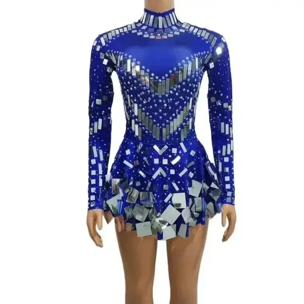 Isolde Mirror-Embellished Performance Mini Dress
