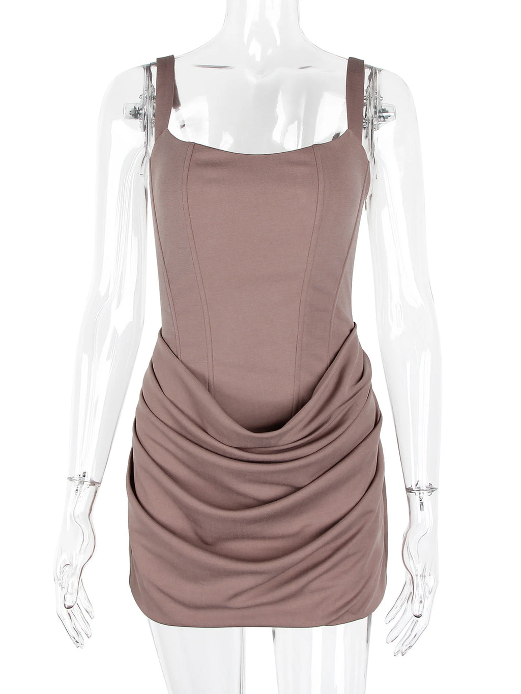 Alina Ruched Backless Spaghetti-Strap Mini Dress