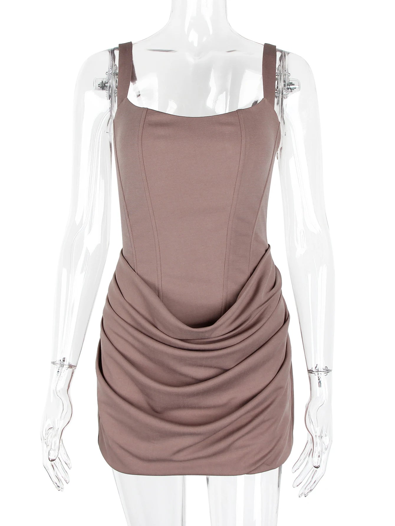 Alina Ruched Backless Spaghetti-Strap Mini Dress