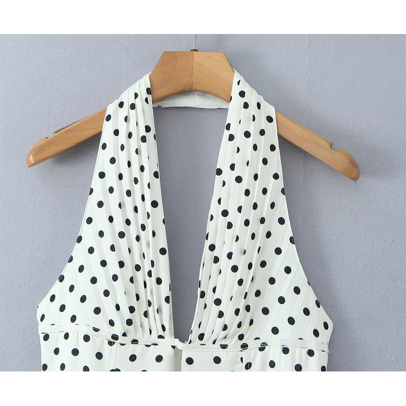 Esme Polka Dot Halter A-Line Mini Dress