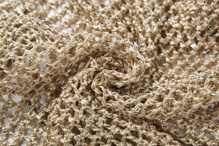 Aria Golden Glow Halter Knit Party Top
