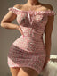 Leona Floral Off-Shoulder Ruffle Babydoll Lingerie Dress