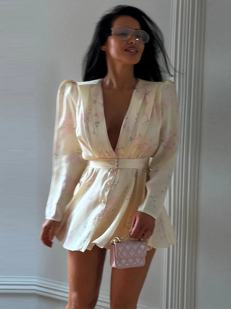 Adeline Elegant Long-Sleeve Mini Dress