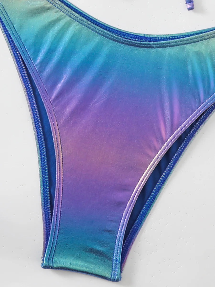 Sapphira Faux-Leather Wrap Bikini Two-piece