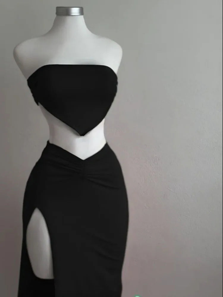 Romilly Strapless Crop Top & Split Midi Skirt Two-piece