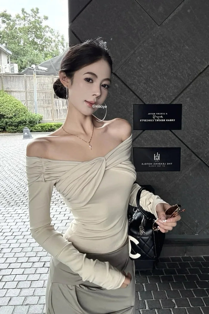 Sienna Luxe Off-Shoulder Ruched Off-Shoulder Top One-piece
