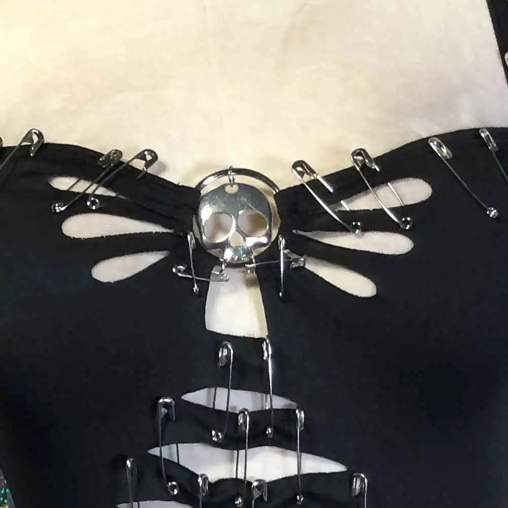 Ophelia Safety Pin Corset Cami One-piece