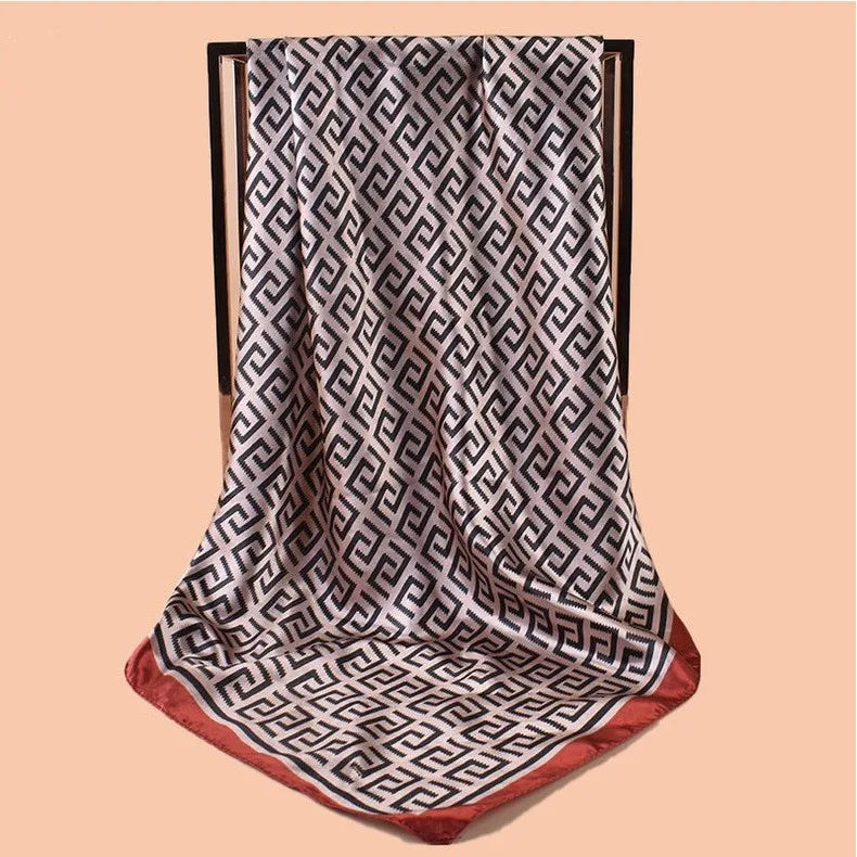 Marlena Letter-Print Square Scarf