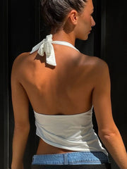 Isabella Halo Ruched Halter Sleeveless One-piece Top