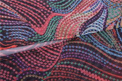 Aria Sunset Swirl Halter Mesh Maxi Dress