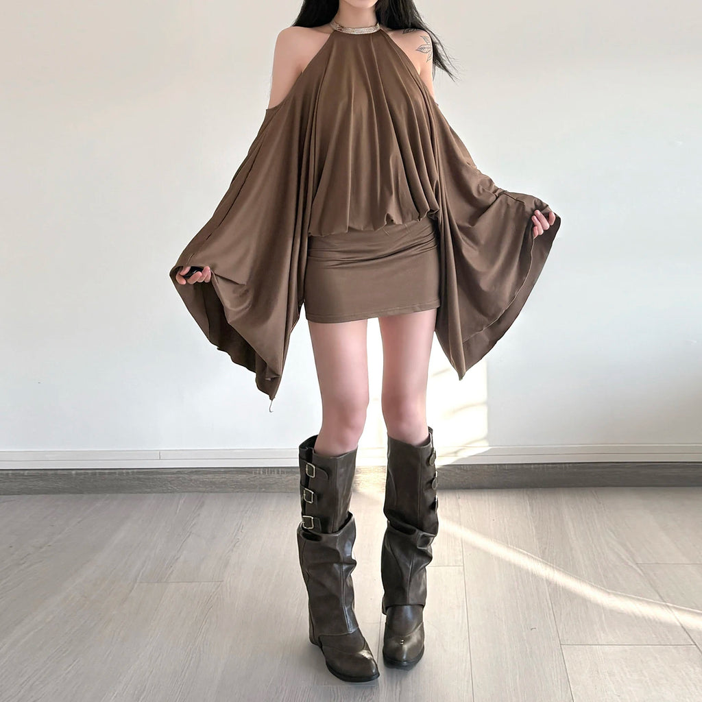 Marisol Feather Sleeve Mini Dress