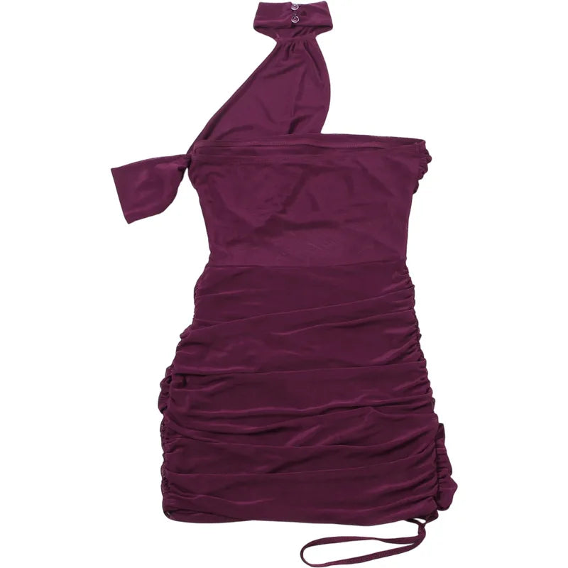 Blair Ruched Mesh Halter Bodycon Mini Dress