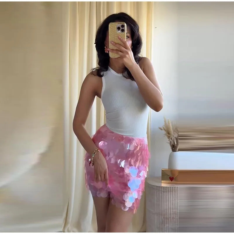 Seraphina Sequin Sheer Top & Mini Skirt Collection