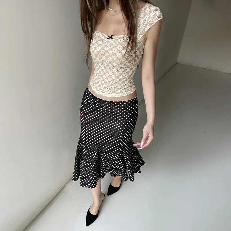 Danica Polka Dot Midi Skirt One-piece