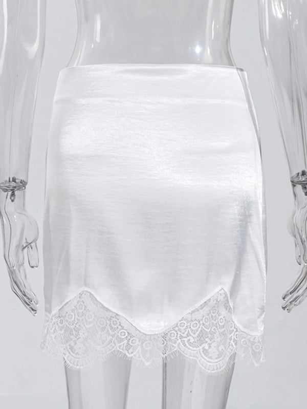 Lisette Lace High-Waist Pencil Mini Skirt One-piece
