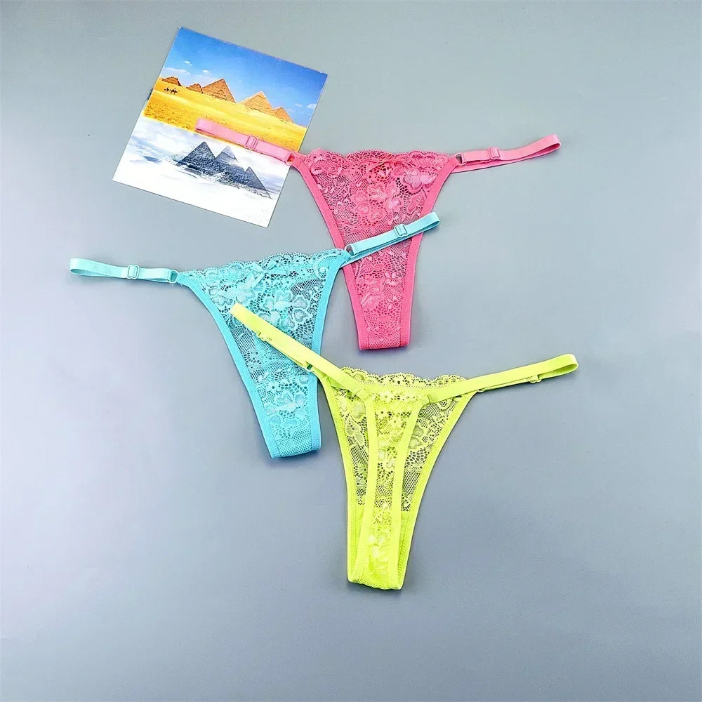 Celestine Adjustable Lace Thong Pack Lingerie 3-piece