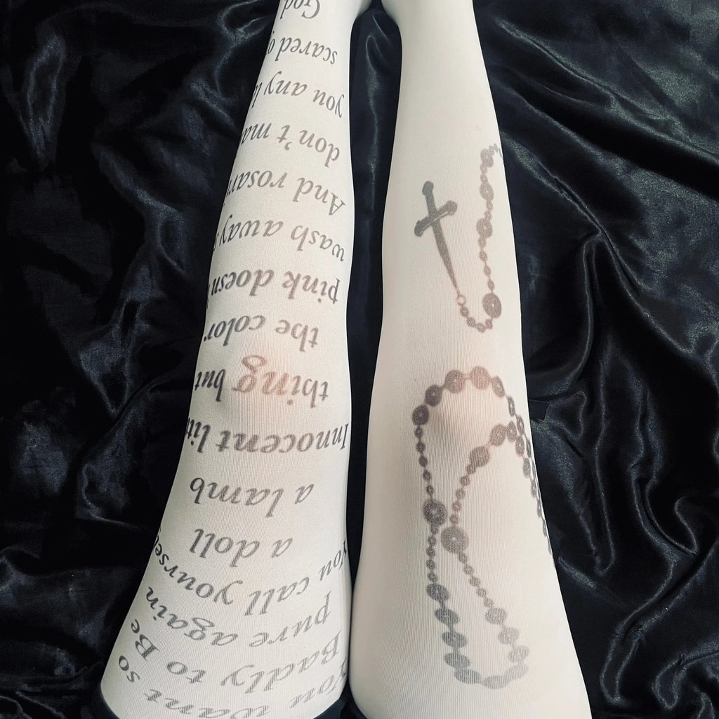 Vesper Punk-Letter Graphic Pantyhose
