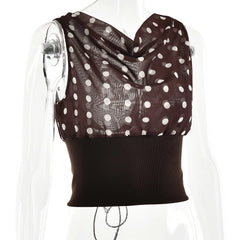 Luna Polka Charm One-Shoulder Top