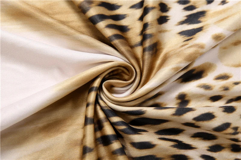 Savanna Leopard Lace-Up Halter Maxi Dress