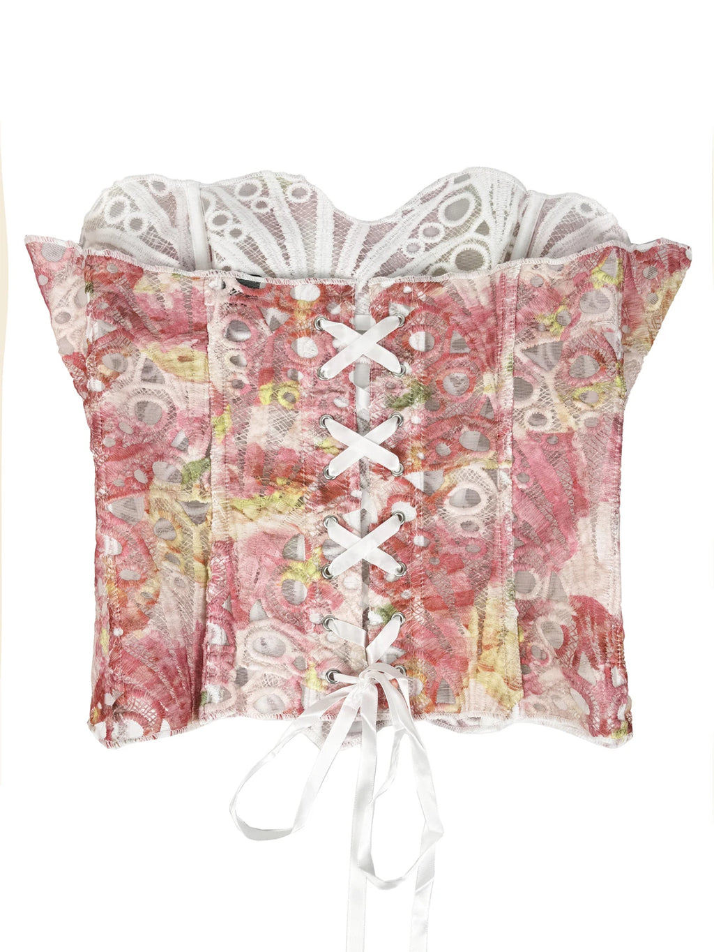 Nadia Tie-Dye Backless Corset Crop Top