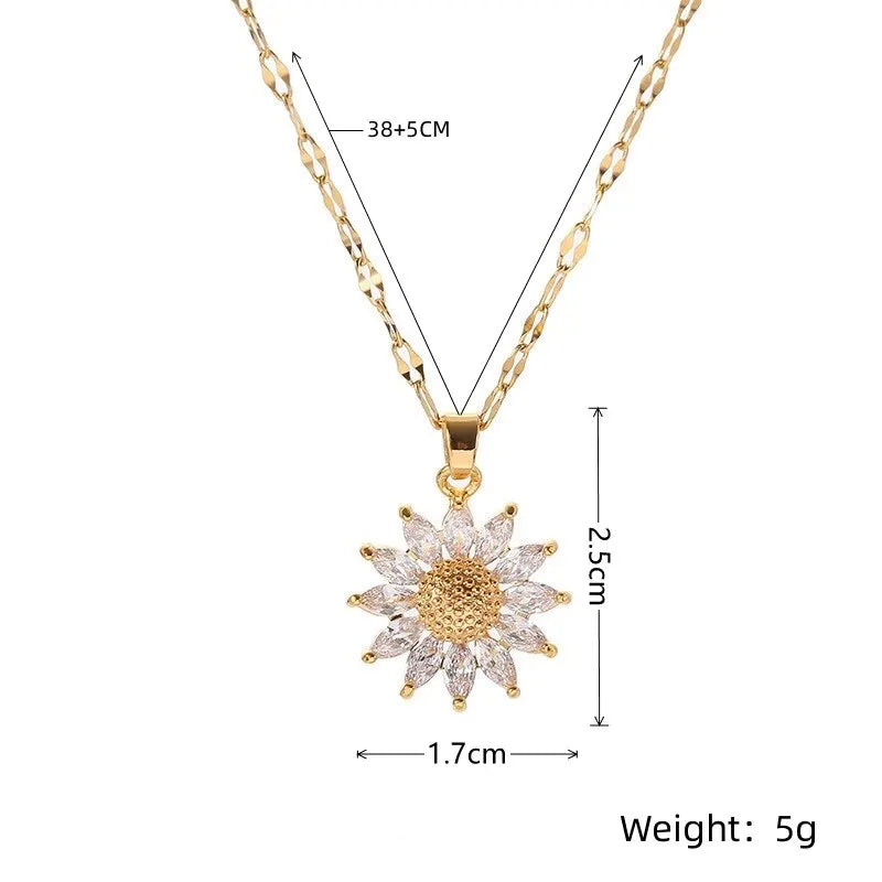 Delia Zirconia Flower Pendant Necklace