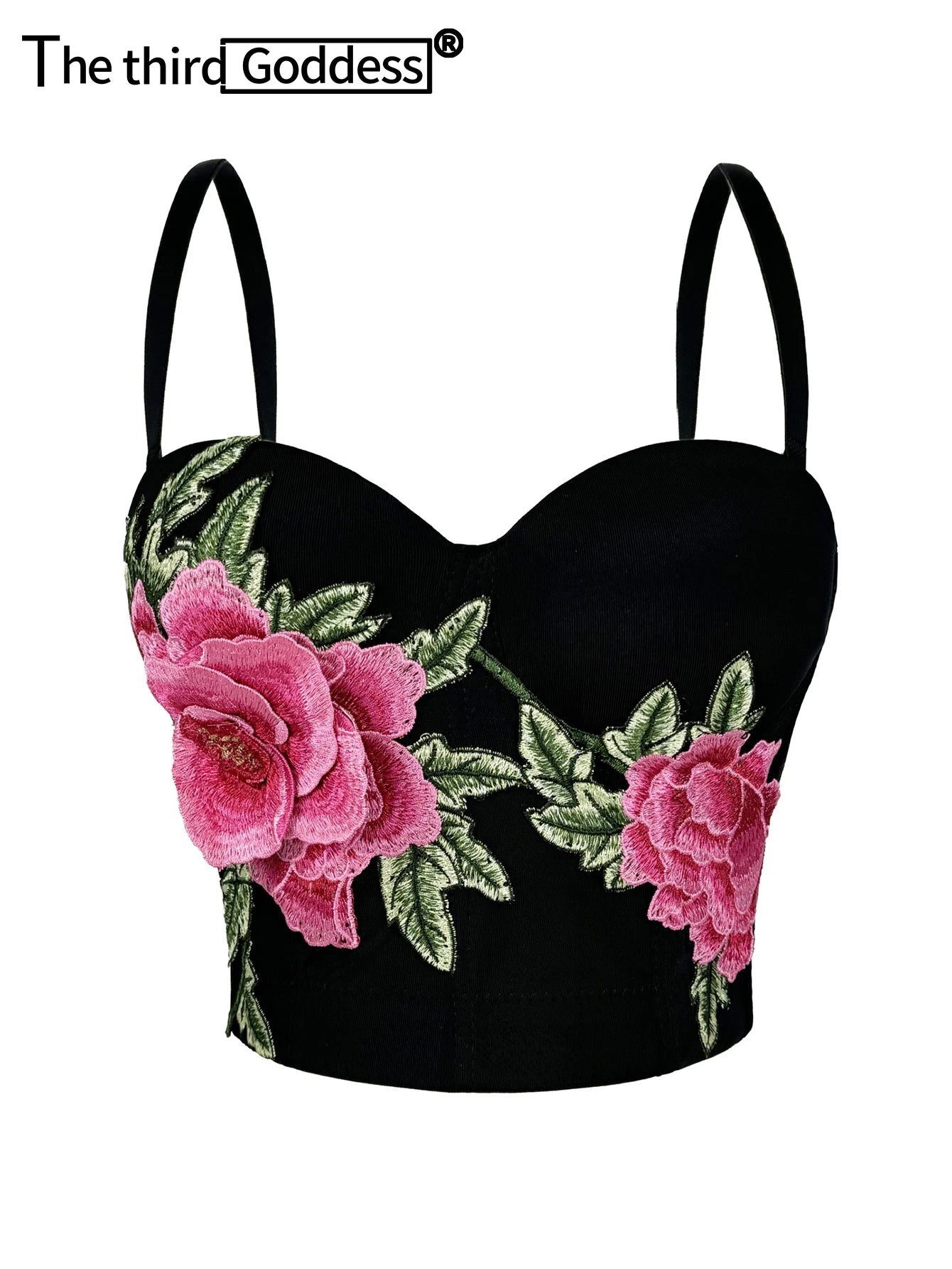 Sexy halter embroidery corset crop top women summer club party tank tops for woman clothing black white cropped tube top hotwife