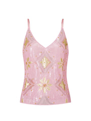 Celestia Noir Sequin Mesh Cami Top One-piece