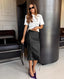 Renata Lace Satin Midi Skirt One-piece
