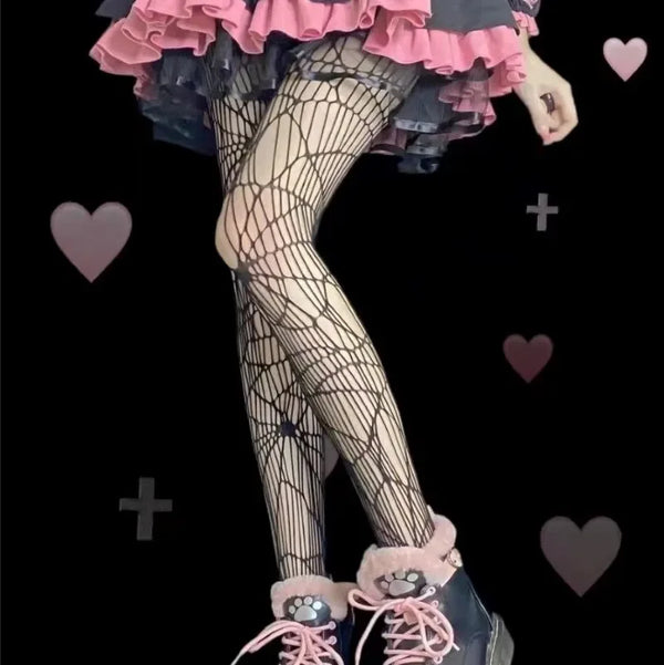 Salem Gothic Cross Fishnet Pantyhose