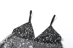 Luna Starlight Sequin Spaghetti Strap Party Top