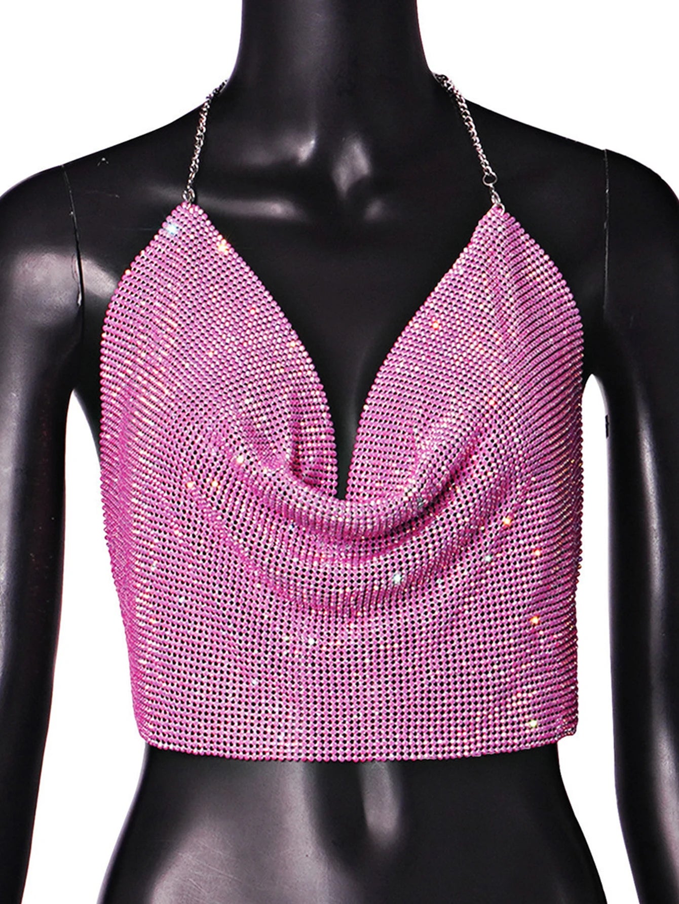 Kassia Rhinestone Halter Crop Top