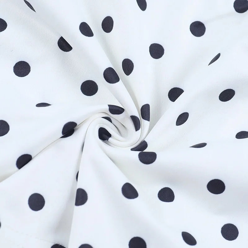 Dotty Polka-Dot Lace-Trim Cami Crop Top One-piece