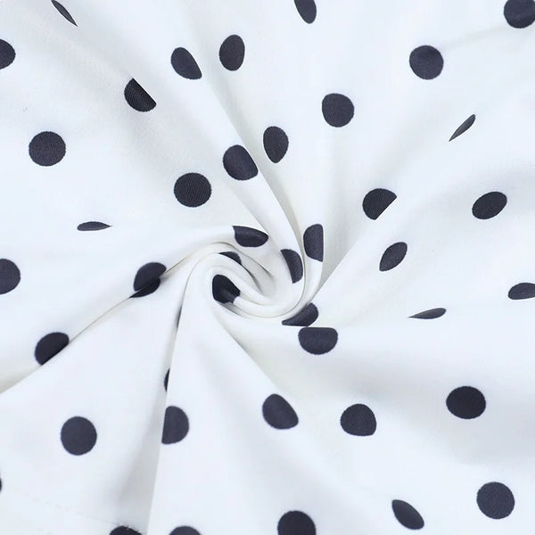 Dotty Polka-Dot Lace-Trim Cami Crop Top One-piece