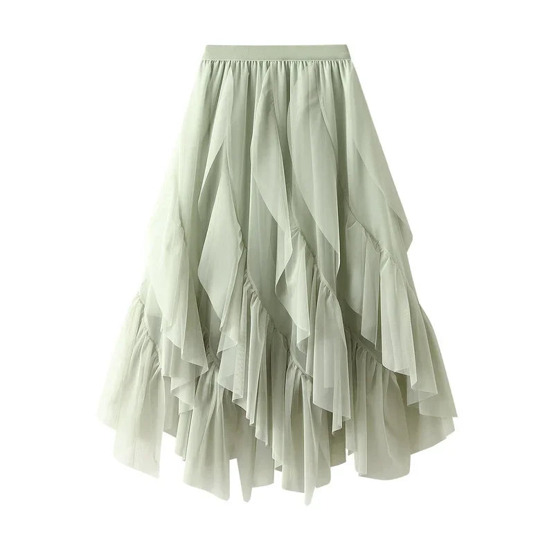Kiara A-Line Mesh Midi Skirt One-piece