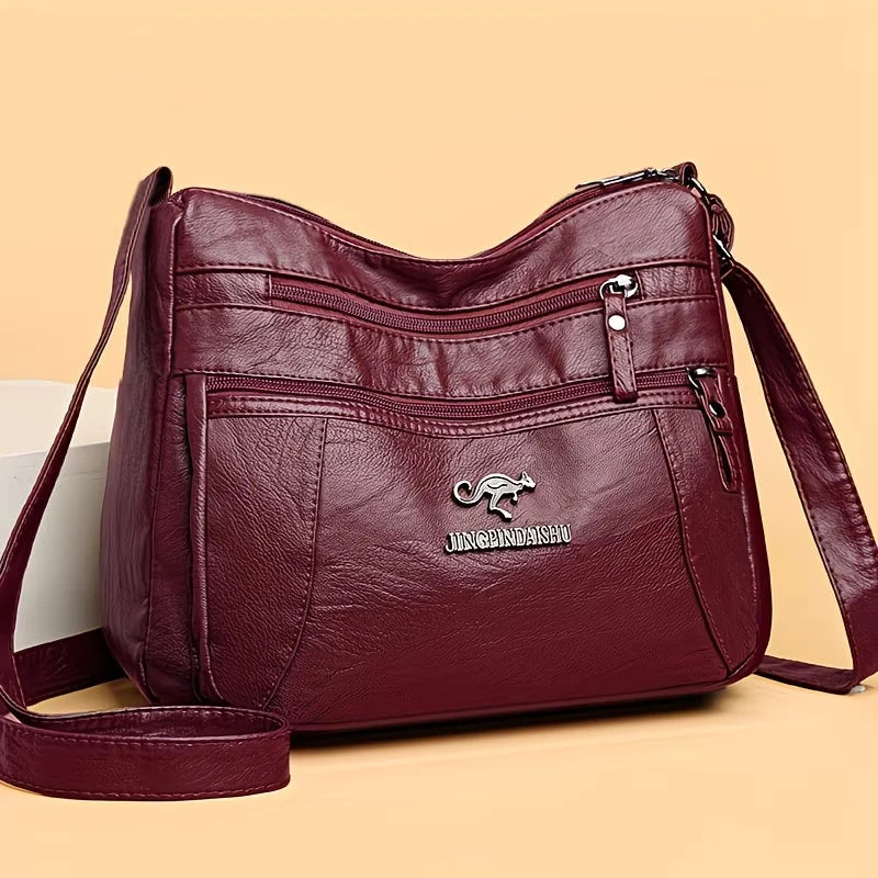 Kvetoslava Multi-Zip Faux-Leather Crossbody Bag