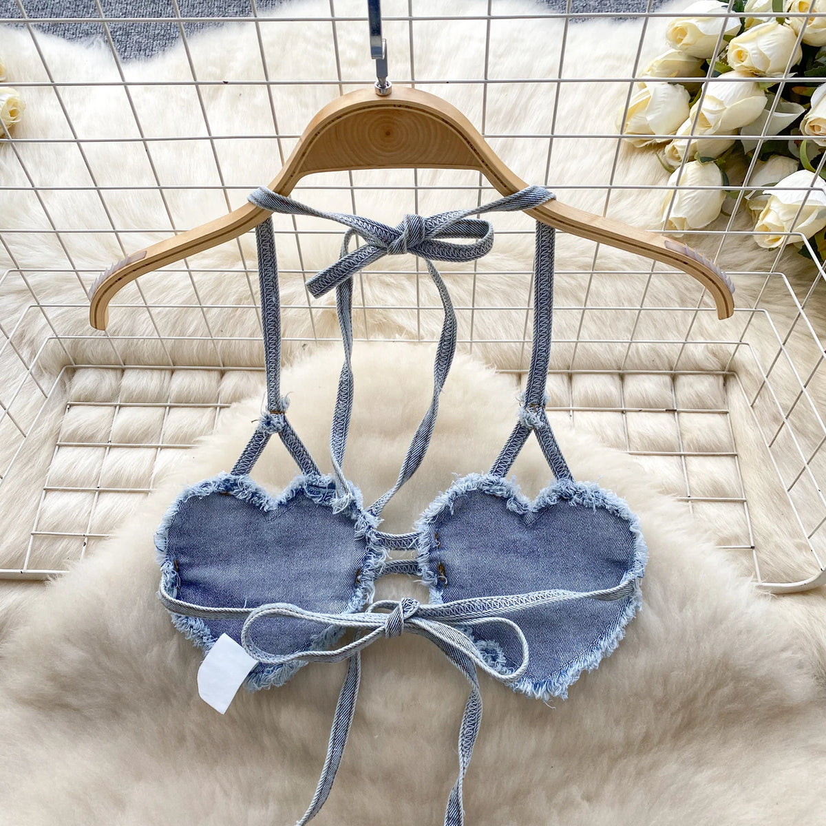 Sable Halter Denim Top & Shorts Two-piece