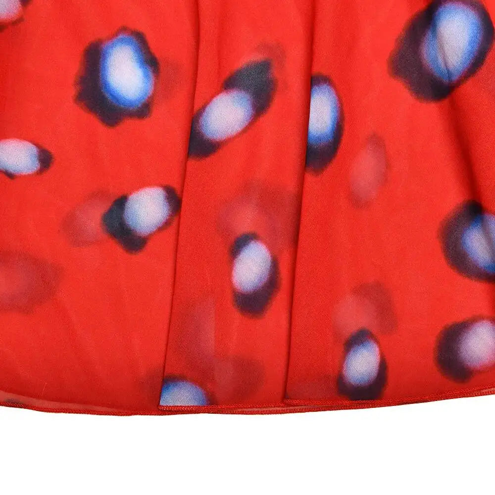 Valeria Abstract-Print Asymmetrical Ruffle Mini Dress