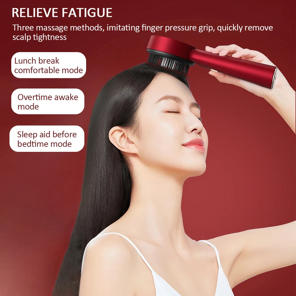 Electric Red Light Therapy Scalp Massage Comb – Rechargeable Hair Growth Brush with Vibration, Oil Applicator & EMS Massage