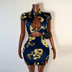 Rouge Dynasty Dragon Mini Dress