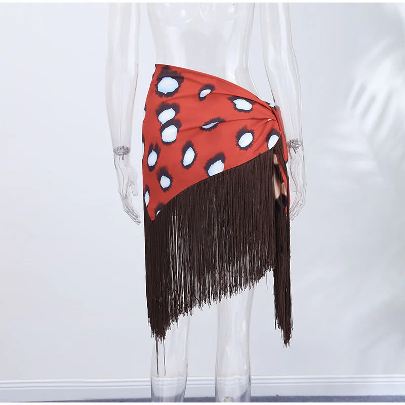 Marlowe Animal Print Wrap Midi Skirt One-piece