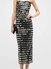 Sofia Sequin Spaghetti Strap Bodycon Maxi Dress