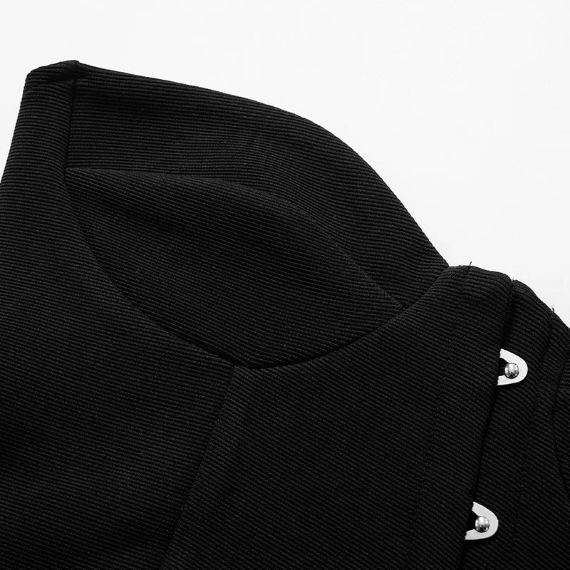 Vesper Asymmetrical Corset Crop Top One-piece