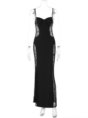 Noir Venom Lace Bodycon Maxi Dress