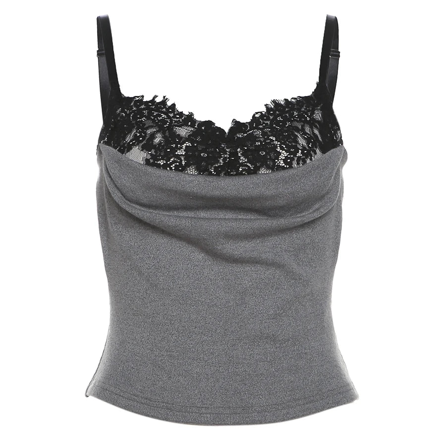 Isabella Lace Trim Cowl Neck Apparel Top
