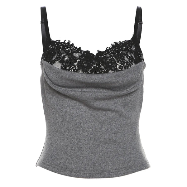 Isabella Lace Trim Cowl Neck Apparel Top
