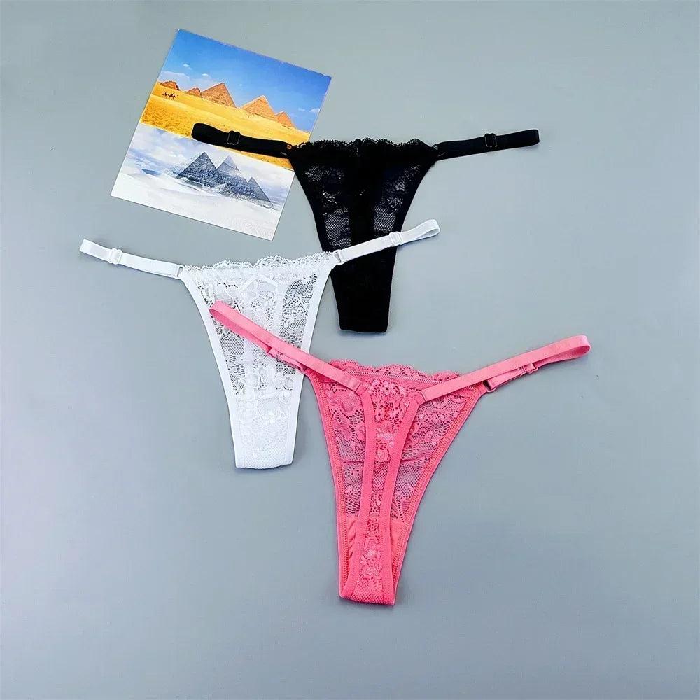 Celestine Adjustable Lace Thong Pack Lingerie 3-piece