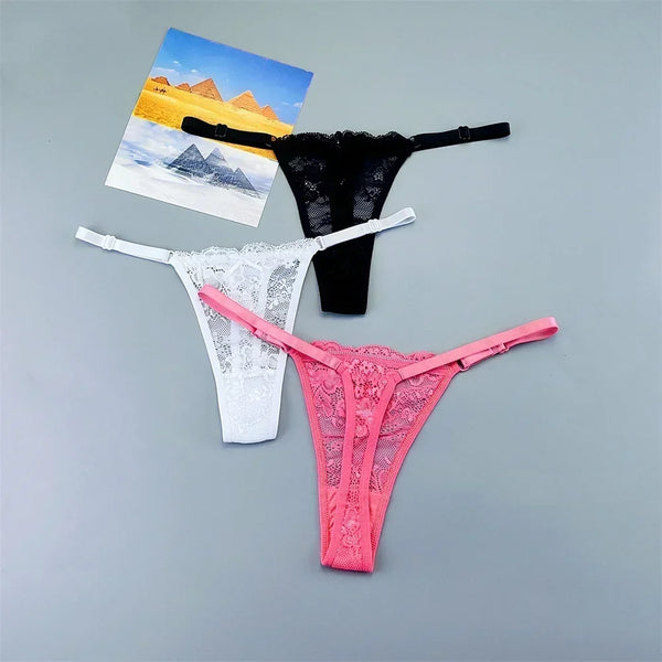 Celestine Adjustable Lace Thong Pack Lingerie 3-piece