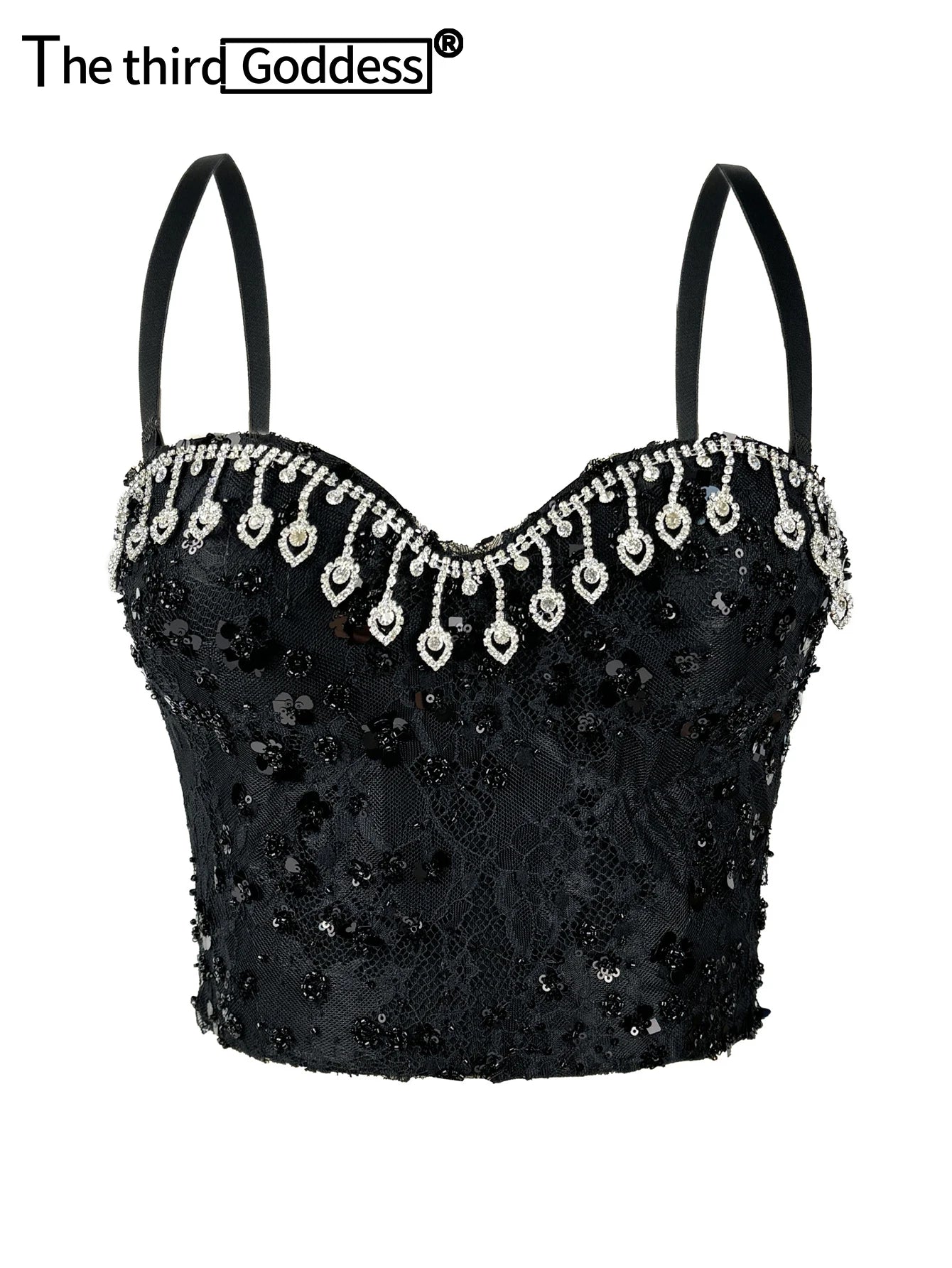 Sexy white rhinestone corset crop top women summer club party tops for woman clothing halter tank top cropped hotwife streetwear