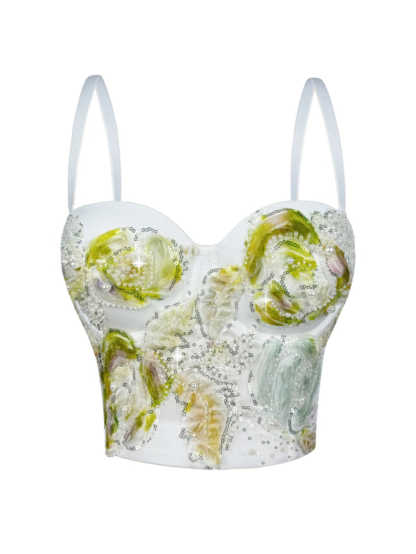 Sexy backless sequin corset crop top women summer rhinestone club party tops for woman beach halter tank top cropped streetwear